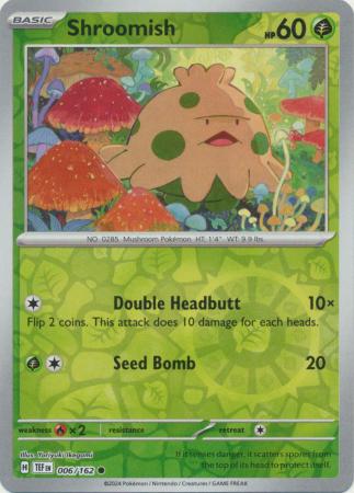 Shroomish 006/162 SV Temporal Forces Reverse Holo Common Pokemon Card TCG Near Mint