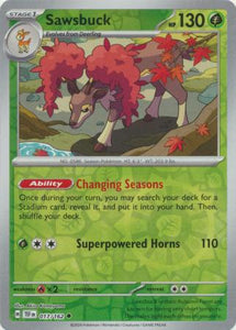 Sawsbuck 017/162 SV Temporal Forces Reverse Holo Uncommon Pokemon Card TCG Near Mint&nbsp;