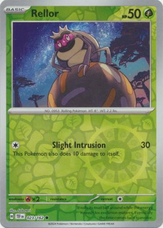 Rellor 023/162 SV Temporal Forces Reverse Holo Common Pokemon Card TCG Near Mint