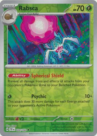 Rabsca 024/162 SV Temporal Forces Reverse Holo Uncommon Pokemon Card TCG Near Mint 