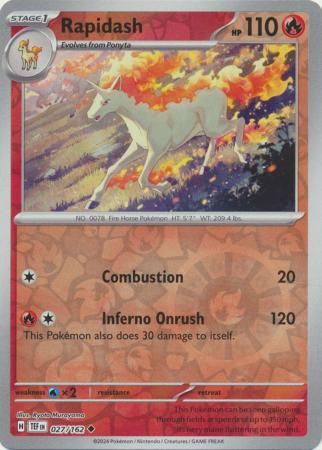 Rapidash 027/162 SV Temporal Forces Reverse Holo Uncommon Pokemon Card TCG Near Mint 