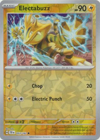 Electabuzz 053/162 SV Temporal Forces Reverse Holo Common Pokemon Card TCG Near Mint