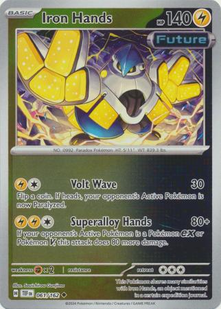 Iron Hands 061/162 SV Temporal Forces Reverse Holo Uncommon Pokemon Card TCG Near Mint 
