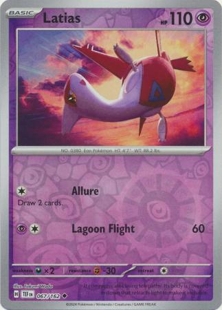 Latias 067/162 SV Temporal Forces Reverse Holo Uncommon Pokemon Card TCG Near Mint 