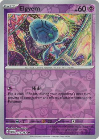 Elgyem 073/162 SV Temporal Forces Reverse Holo Common Pokemon Card TCG Near Mint