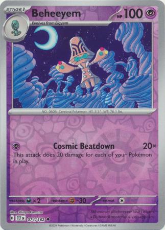 Beheeyem 074/162 SV Temporal Forces Reverse Holo Uncommon Pokemon Card TCG Near Mint 