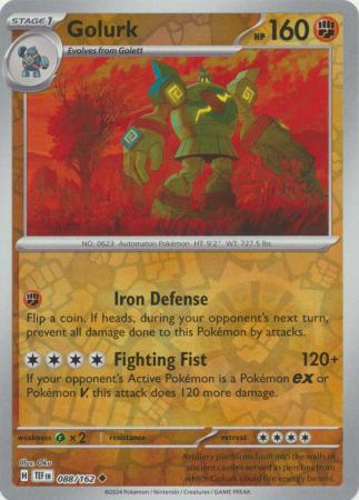 Golurk 088/162 SV Temporal Forces Reverse Holo Uncommon Pokemon Card TCG Near Mint