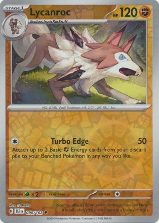 Lycanroc 090/162 SV Temporal Forces Reverse Holo Uncommon Pokemon Card TCG Near Mint 
