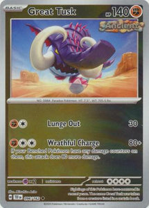 Great Tusk 096/162 SV Temporal Forces Reverse Holo Uncommon Pokemon Ca Kawaii Collector Great Tusk 096/162 SV Temporal Forces Reverse Holo Uncommon Pokemon Ca Kawaii Collector
