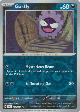 Gastly 102/162 SV Temporal Forces Reverse Holo Common Pokemon Card TCG Near Mint
