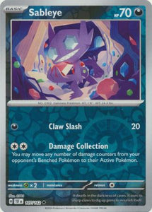 Sableye 107/162 SV Temporal Forces Reverse Holo Uncommon Pokemon Card TCG Near Mint&nbsp;