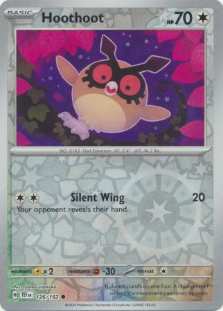 Hoothoot 126/162 SV Temporal Forces Reverse Holo Common Pokemon Card TCG Near Mint