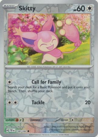 Skitty 130/162 SV Temporal Forces Reverse Holo Common Pokemon Card TCG Near Mint