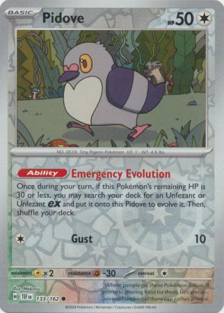 Pidove 133/162 SV Temporal Forces Reverse Holo Common Pokemon Card TCG Near Mint