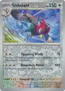 Unfezant 135/162 SV Temporal Forces Reverse Holo Uncommon Pokemon Card TCG Near Mint&nbsp;