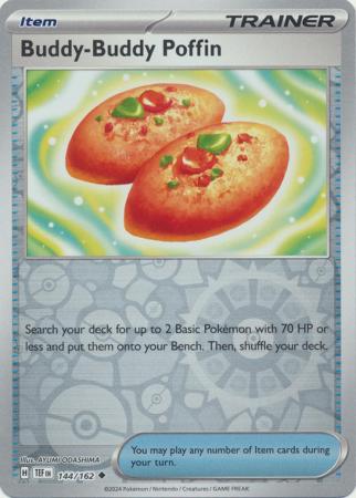 Buddy-Buddy Poffin 144/162 SV Temporal Forces Reverse Holo Uncommon Trainer Pokemon Card TCG Near Mint 