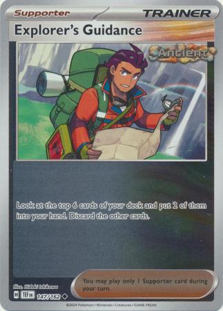 Explorer's Guidance 147/162 SV Temporal Forces Reverse Holo Uncommon Trainer Pokemon Card TCG Near Mint 