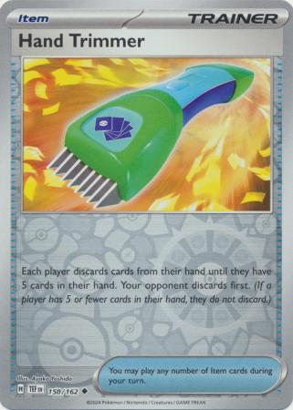 Hand Trimmer 150/162 SV Temporal Forces Reverse Holo Uncommon Trainer Pokemon Card TCG Near Mint 