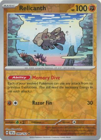 Relicanth 084/162 SV Temporal Forces Reverse Holo Rare Pokemon Card TCG Near Mint