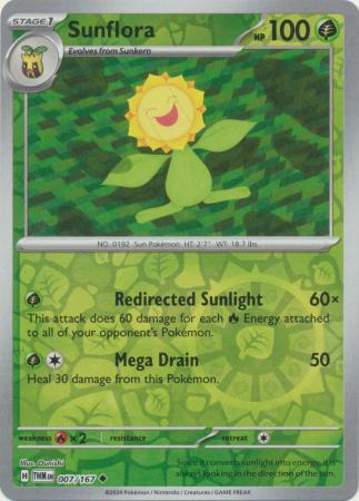 Sunflora 007/167 SV Twilight Masquerade Reverse Holo Uncommon Pokemon Card TCG Near Mint 