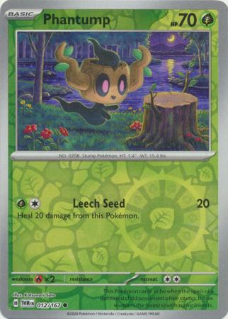 Phantump 012/167 SV Twilight Masquerade Reverse Holo Common Pokemon Card TCG Near Mint