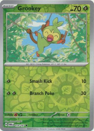 Grookey 014/167 SV Twilight Masquerade Reverse Holo Common Pokemon Card TCG Near Mint