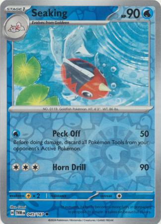 Seaking 045/167 SV Twilight Masquerade Reverse Holo Common Pokemon Card TCG Near Mint