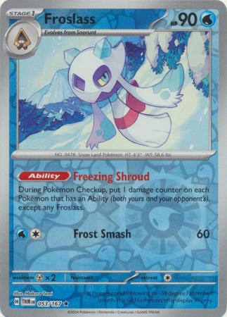 Froslass 053/167 SV Twilight Masquerade Reverse Holo Rare Pokemon Card TCG Near Mint