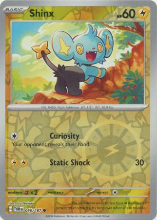 Shinx 066/167 SV Twilight Masquerade Reverse Holo Common Pokemon Card TCG Near Mint