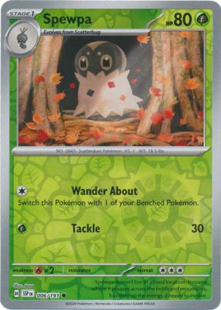 Spewpa (6/191) SV Surging Sparks Reverse Holo Common Pokemon Card TCG