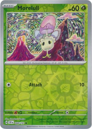 Morelull (8/191) SV Surging Sparks Reverse Holo Common Pokemon Card TCG