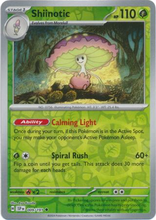 Shiinotic (9/191) SV Surging Sparks Reverse Holo Uncommon Pokemon Card TCG