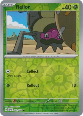 Rellor (13/191) SV Surging Sparks Reverse Holo Common Pokemon Card TCG
