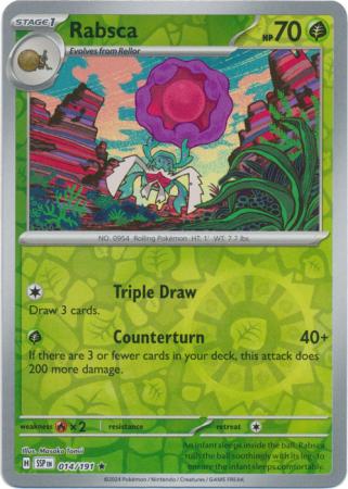 Rabsca (14/191) SV Surging Sparks Reverse Holo Rare Pokemon Card TCG
