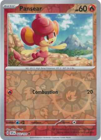 Pansear (22/191) SV Surging Sparks Reverse Holo Common Pokemon Card TCG