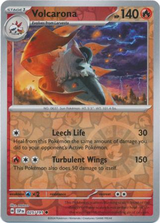 Volcarona (25/191) SV Surging Sparks Reverse Holo Common Pokemon Card TCG