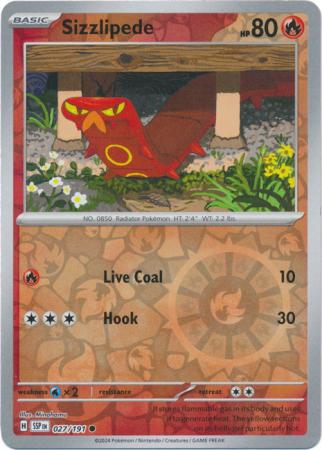 Sizzlipede (27/191) SV Surging Sparks Reverse Holo Common Pokemon Card TCG