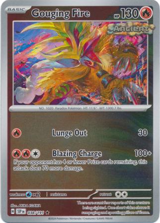 Gouging Fire (38/191) SV Surging Sparks Reverse Holo Rare Pokemon Card TCG