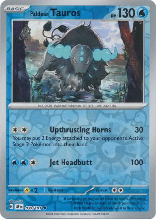 Paldean Tauros (39/191) SV Surging Sparks Reverse Holo Uncommon Pokemon Card TCG