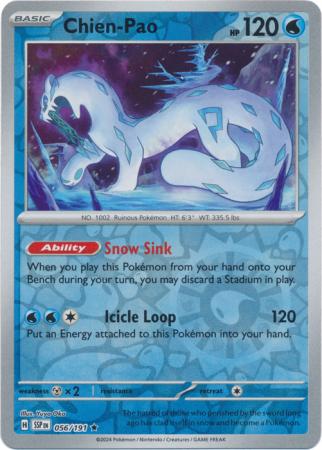 Chien-Pao (56/191) SV Surging Sparks Reverse Holo Rare Pokemon Card TCG