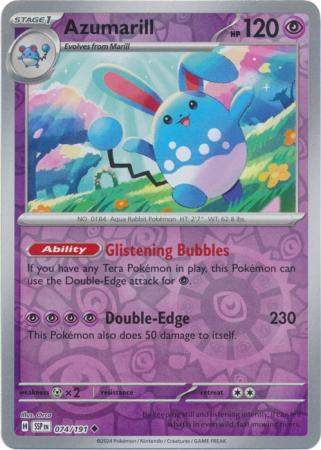 Azumarill (74/191) SV Surging Sparks Reverse Holo Uncommon Pokemon Card TCG