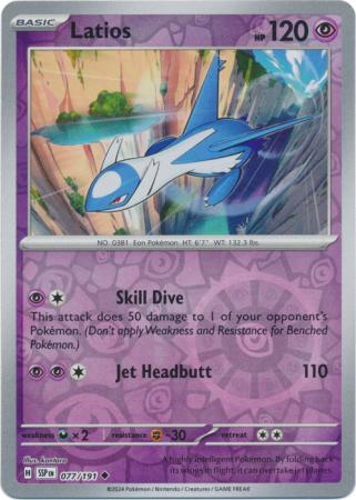 Latios (77/191) SV Surging Sparks Reverse Holo Uncommon Pokemon Card TCG