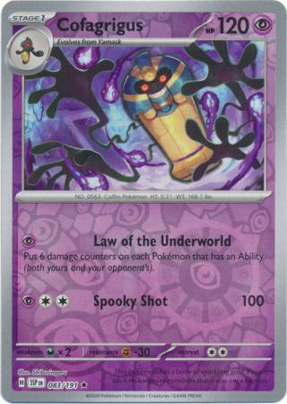 Cofagrigus (83/191) SV Surging Sparks Reverse Holo Rare Pokemon Card TCG