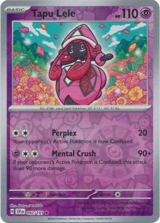 Tapu Lele (92/191) SV Surging Sparks Reverse Holo Rare Pokemon Card TCG