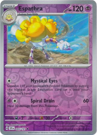 Espathra (95/191) SV Surging Sparks Reverse Holo Uncommon Pokemon Card TCG