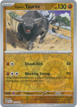Paldean Tauros (101/191) SV Surging Sparks Reverse Holo Uncommon Pokemon Card TCG