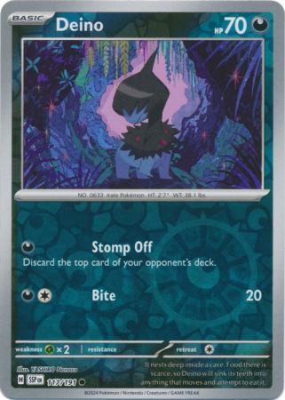 Deino (117/191) SV Surging Sparks Reverse Holo Common Pokemon Card TCG