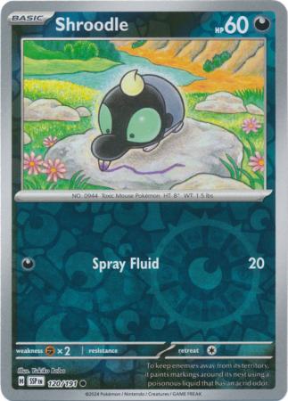 Shroodle (120/191) SV Surging Sparks Reverse Holo Common Pokemon Card TCG