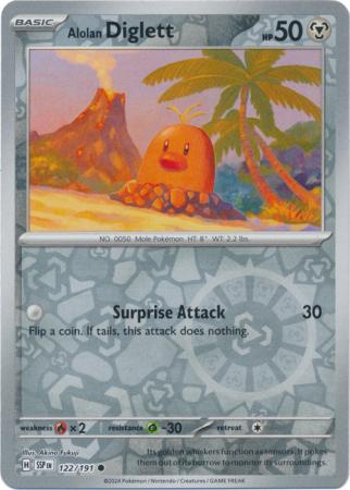 Alolan Diglett (122/191) SV Surging Sparks Reverse Holo Common Pokemon Card TCG