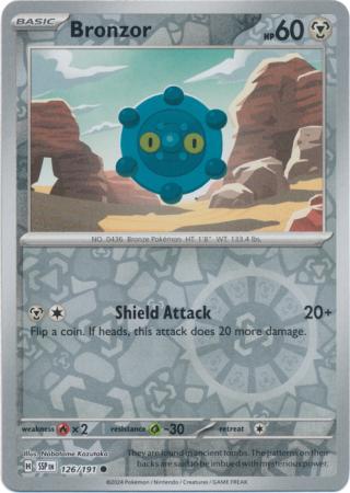 Bronzor (126/191) SV Surging Sparks Reverse Holo Common Pokemon Card TCG